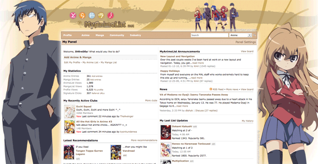 MyAnimeList.net - Toradora! Theme 