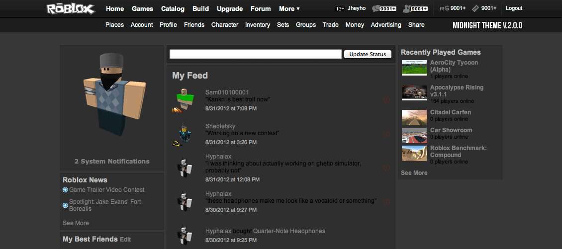 Roblox Dark Theme Extension