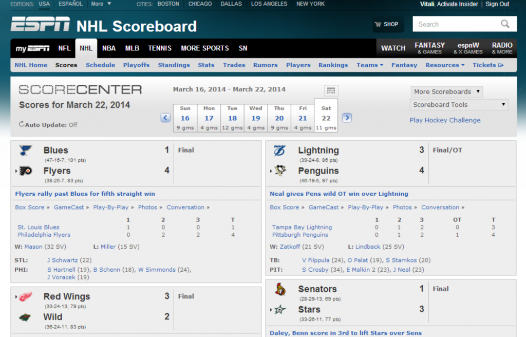 ESPN NHL Scoreboard FreeStyler.WS