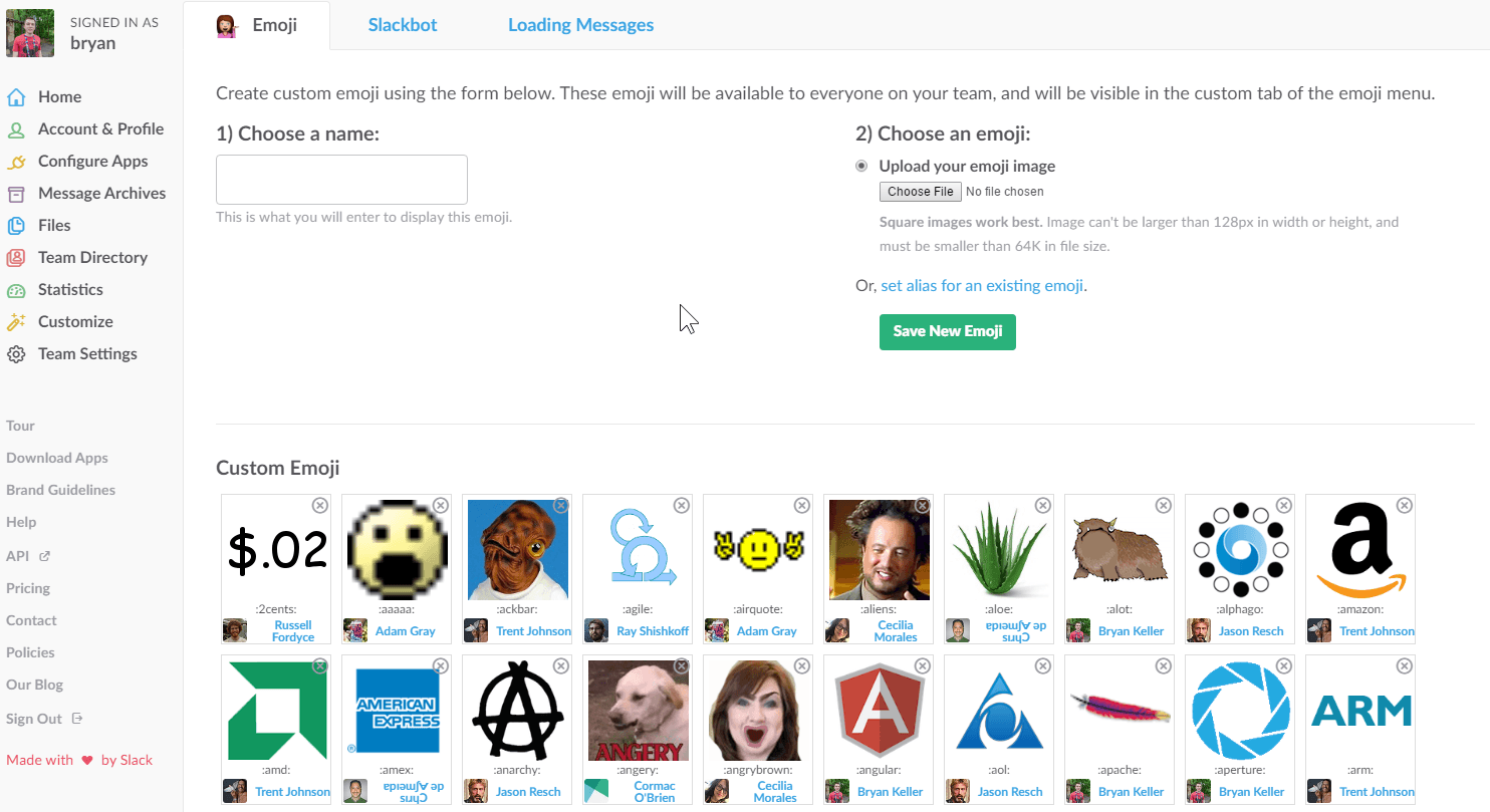 slack create emoji