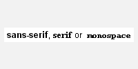 example with sans-serif, serif and monospace