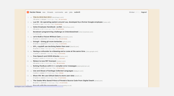 Hacker News Screenshot
