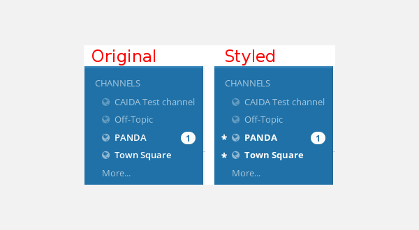 With the style applied